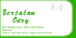 bertalan odry business card